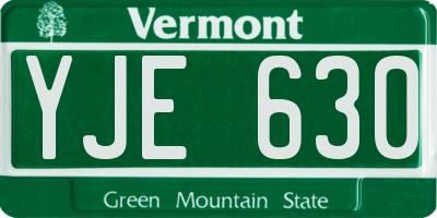 VT license plate YJE630