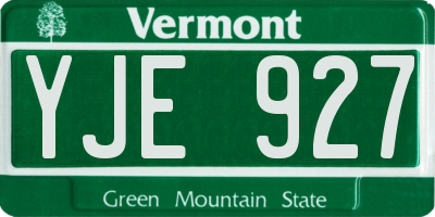 VT license plate YJE927