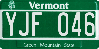VT license plate YJF046