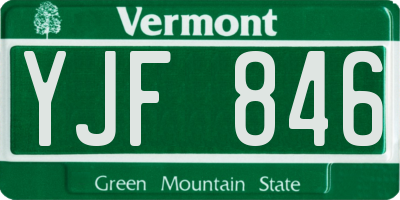 VT license plate YJF846