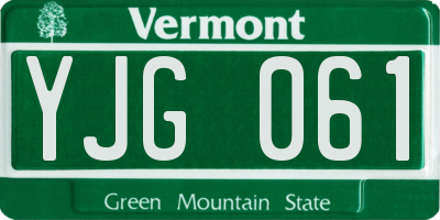VT license plate YJG061