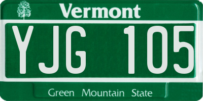 VT license plate YJG105