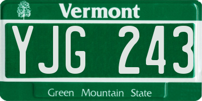 VT license plate YJG243