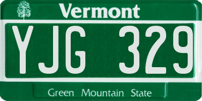 VT license plate YJG329