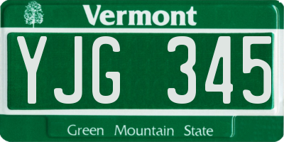 VT license plate YJG345