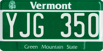 VT license plate YJG350