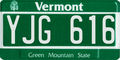 VT license plate YJG616