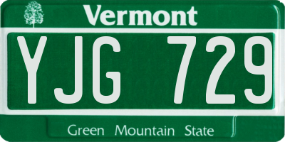 VT license plate YJG729