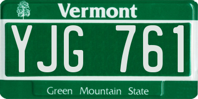 VT license plate YJG761