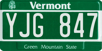 VT license plate YJG847