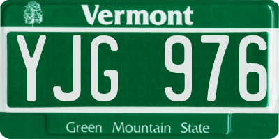 VT license plate YJG976