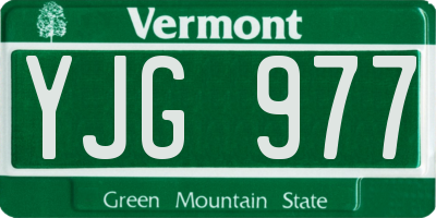 VT license plate YJG977