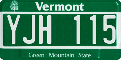 VT license plate YJH115