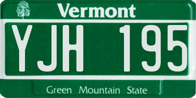 VT license plate YJH195
