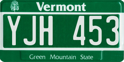 VT license plate YJH453