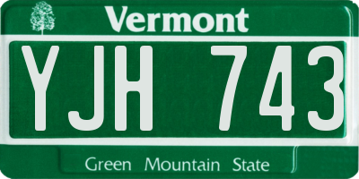VT license plate YJH743