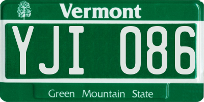 VT license plate YJI086