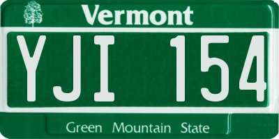 VT license plate YJI154