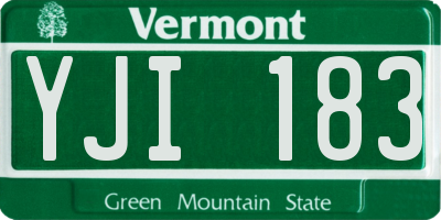 VT license plate YJI183