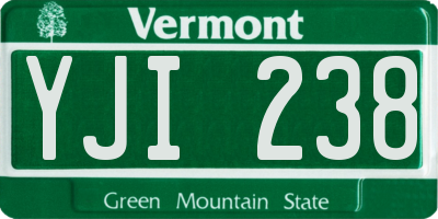 VT license plate YJI238