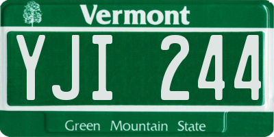VT license plate YJI244