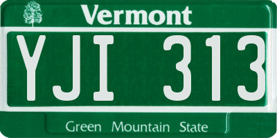 VT license plate YJI313