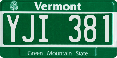 VT license plate YJI381