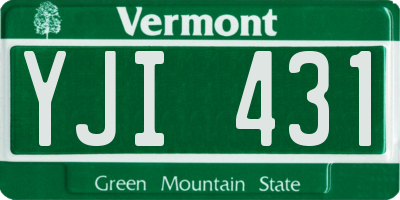 VT license plate YJI431