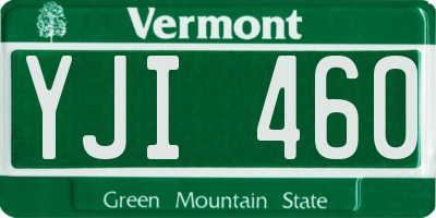 VT license plate YJI460