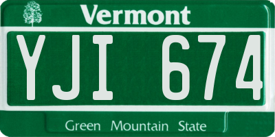 VT license plate YJI674
