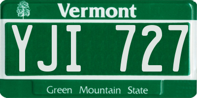 VT license plate YJI727
