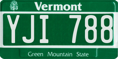 VT license plate YJI788