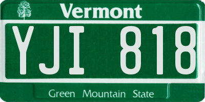 VT license plate YJI818