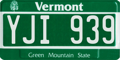 VT license plate YJI939
