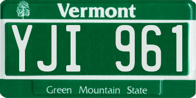 VT license plate YJI961