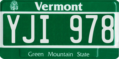 VT license plate YJI978