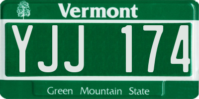 VT license plate YJJ174