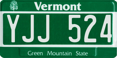 VT license plate YJJ524
