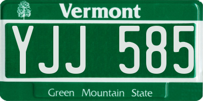 VT license plate YJJ585