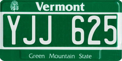 VT license plate YJJ625