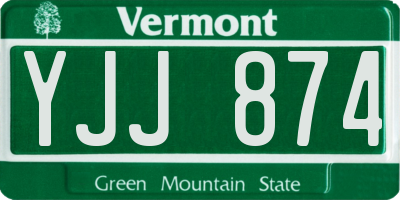 VT license plate YJJ874