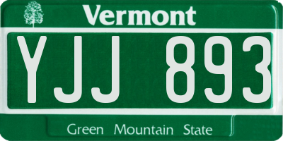 VT license plate YJJ893
