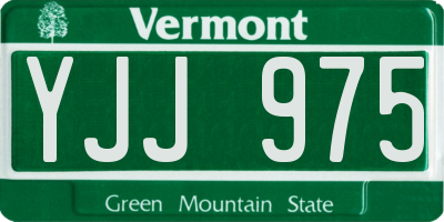 VT license plate YJJ975