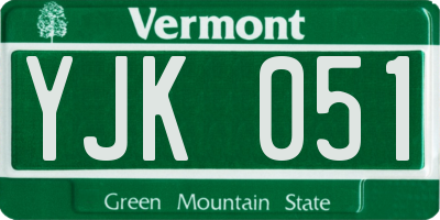 VT license plate YJK051