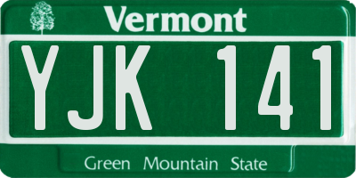VT license plate YJK141