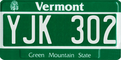 VT license plate YJK302