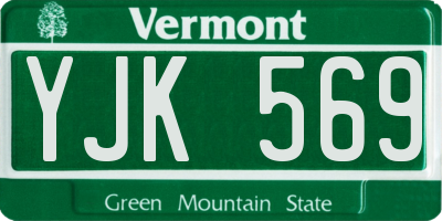 VT license plate YJK569