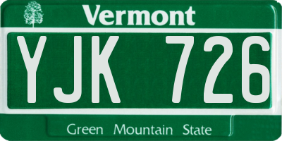 VT license plate YJK726