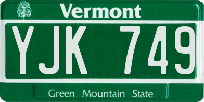 VT license plate YJK749