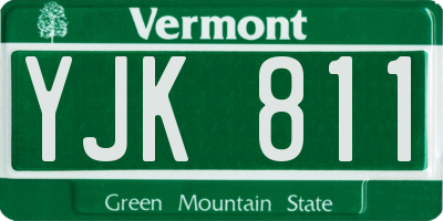 VT license plate YJK811